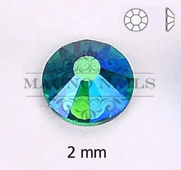 Glas Strasssteine rund - Blue Zirkon AB Nail Art Nails Nagel Nögel Nailart